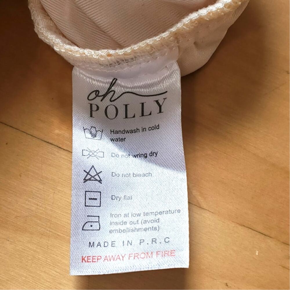 Oh Polly Overload Mesh Bodycon Corset Mini Dress Ivory Cream Ruched Lined Size 6 - Picture 13 of 14